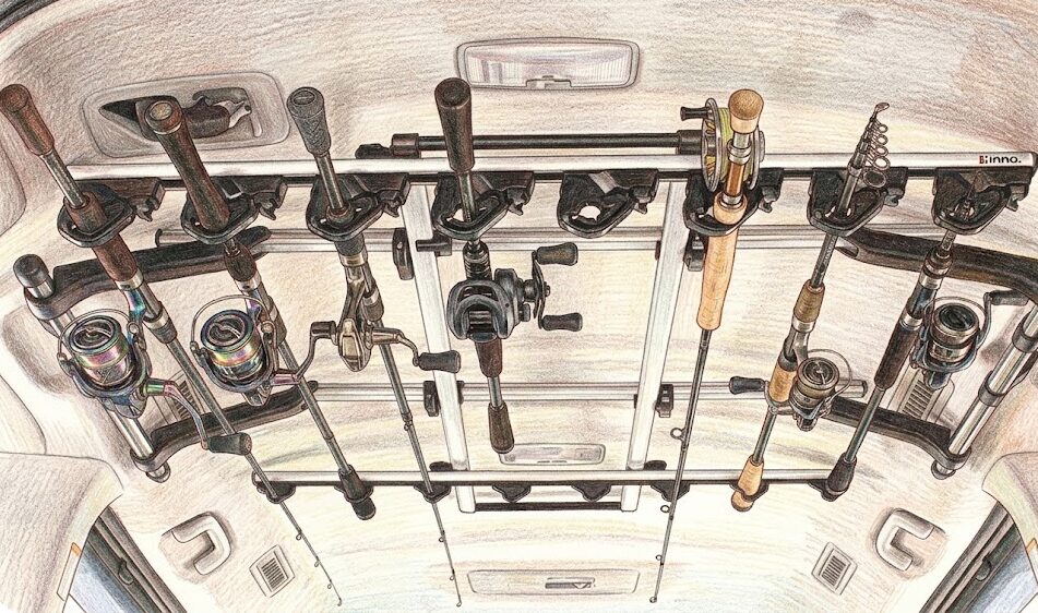 ワゴンR：パイプを使った本格ロッドホルダー