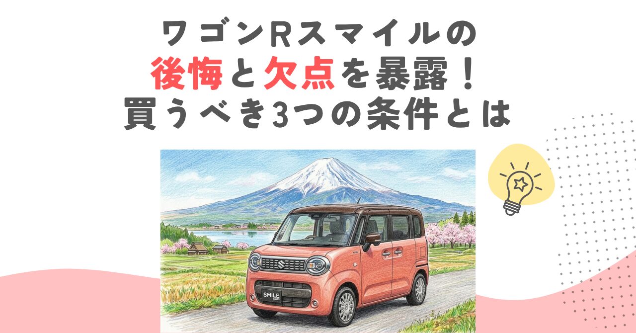 ワゴンRスマイルの後悔と欠点を暴露！買うべき3つの条件とは