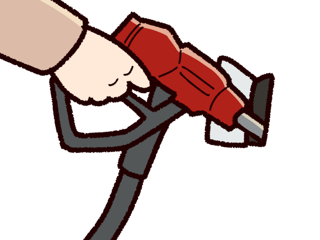 ラパンのガソリンが点滅：給油口の場所は左側にある