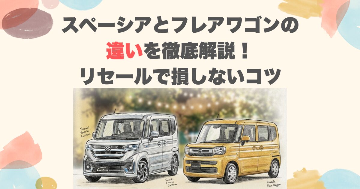 スペーシアとフレアワゴンの違いを徹底解説！リセールで損しないコツ