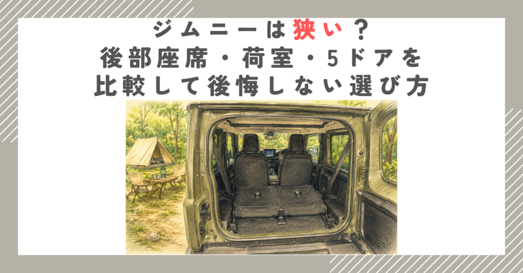 ジムニーは狭い？後部座席・荷室・5ドアを比較して後悔しない選び方