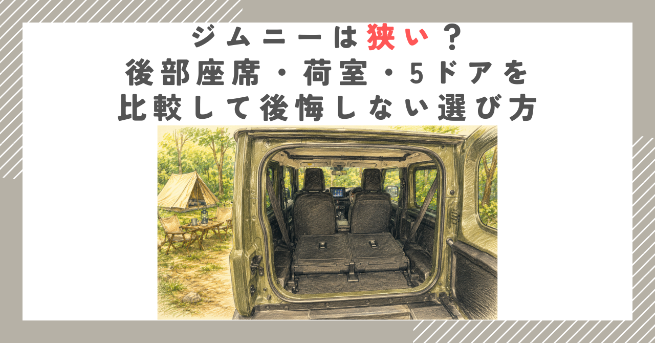 ジムニーは狭い？後部座席・荷室・5ドアを比較して後悔しない選び方