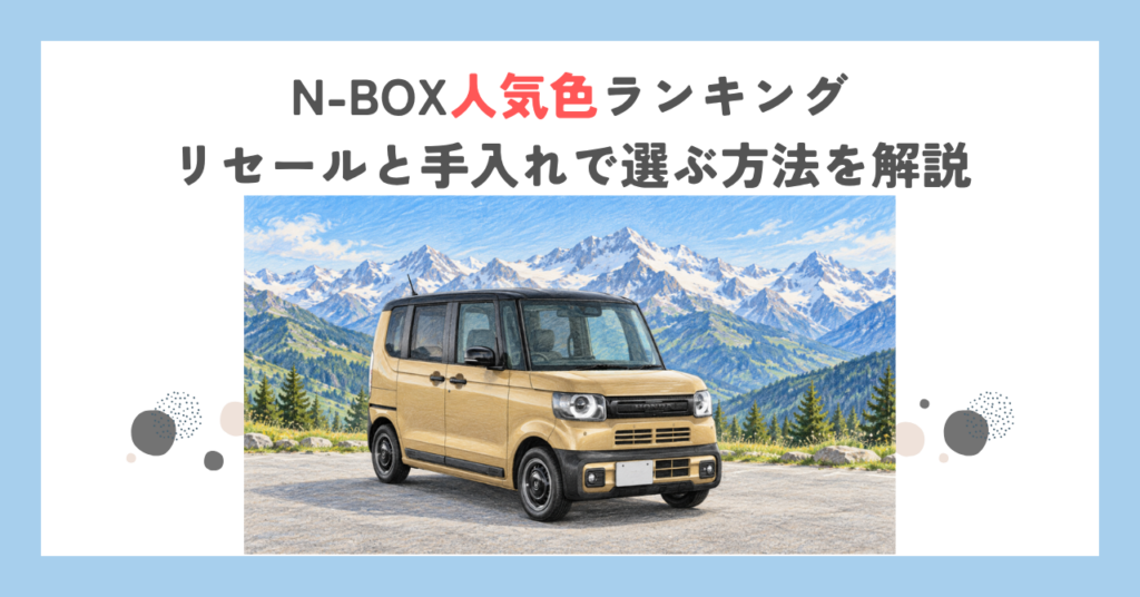 N-BOX人気色ランキング｜リセールと手入れで選ぶ方法を解説